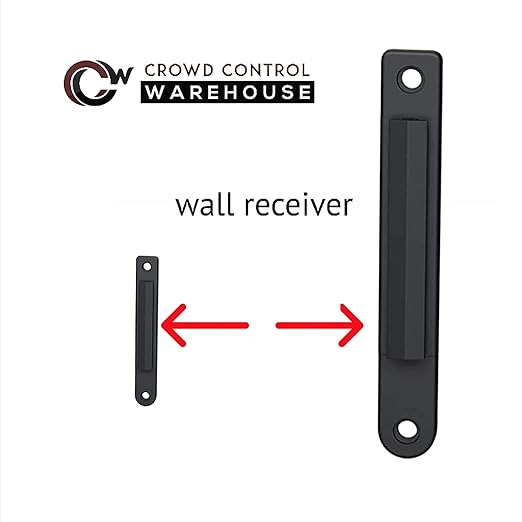 Crowd Control Warehouse - CCW Series WMB-120 Fixed Wall Mount Retractable Belt Barrier - 11 Foot, Red"Caution: DO NOT Enter" Belt with Black Steel Case