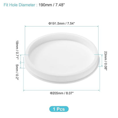 uxcell 1Pcs Silicone Hole Plug, Waterproof Round Rubber Stoppers Bottle Seal Plugs Tube Pipe End Caps for 190mm/7.48" Hole for Bathtub Bottle, White