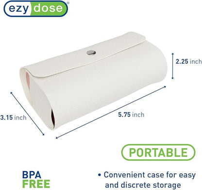 EZY DOSE Weekly (7-Day) AM/PM Pill Case, Medicine Planner, Vitamin Organizer, Pop-Out Compartments, 2 Times a Day, Rainbow Lids, Includes Cream Case, BPA Free
