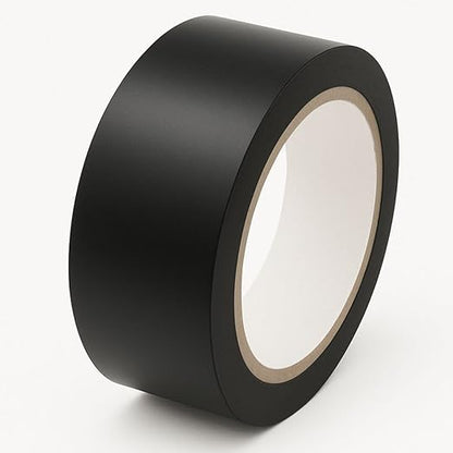 GTSE 2 inch x 108 ft Black PVC Vinyl Floor Tape, Safety Marking Tape, 6 mil Thick, Suitable for Dance Floors, Gyms, Warehouses, Sports Facilities
