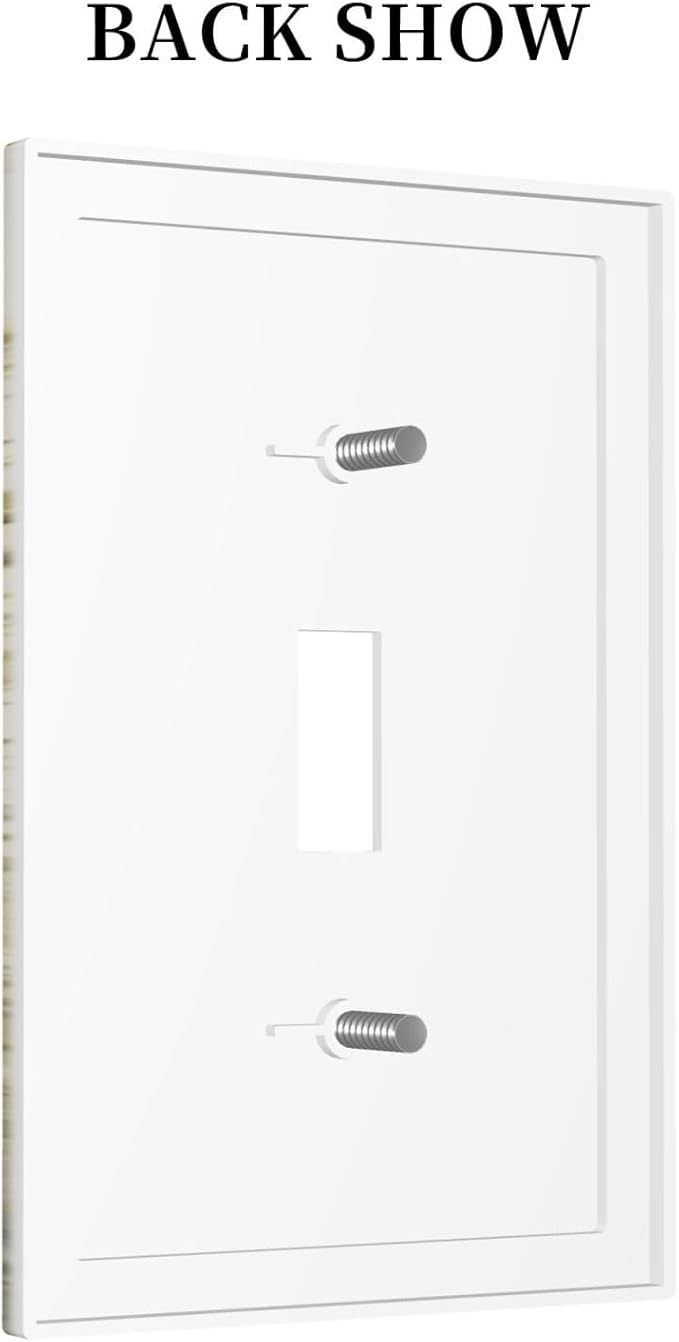 White Wildflowers Daisy Vintage Floral Decorative Light Switch Cover 1 Gang Single Toggle Device Electrical Faceplate Switchplates Decorator Outlet Wall Plate for Bed Room Living Room Decor