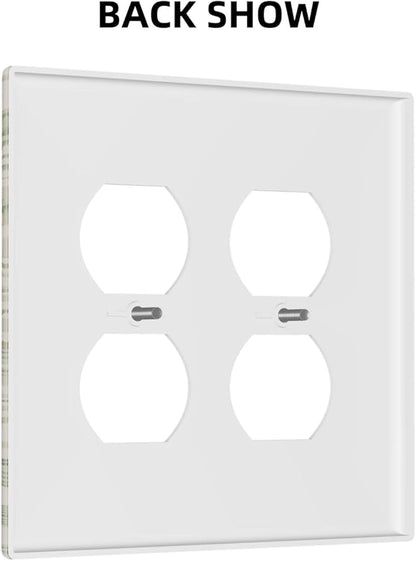 Decorative Outlet Covers Morris Green Willow Leaf Olive Leaves 2 Gang Wall Plate Cover Double Duplex Receptacle Two Switch Light Switch Cover Plate Jumbo Dual Faceplate for Home Decor