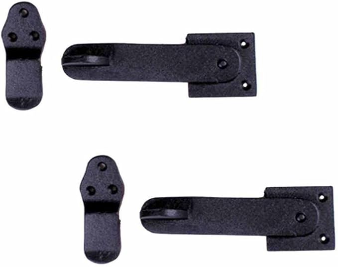 Renovators Supply Manufacturing Door Latch 5 3/4 in. Black Wrought Iron Gate Latch/Barn Door Latch Lock with Mounting Hardware Pack of 2