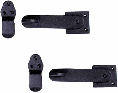 Renovators Supply Manufacturing Door Latch 5 3/4 in. Black Wrought Iron Gate Latch/Barn Door Latch Lock with Mounting Hardware Pack of 2