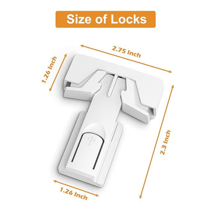 2Pack Fridge Locks for Kids, Child Proof Refrigerator Door Locks for Toddler and Baby Safety, Freezer Locks for Kids with Sticky Adhesive for RV Refrigerator, No Tools Required Childproof Locks