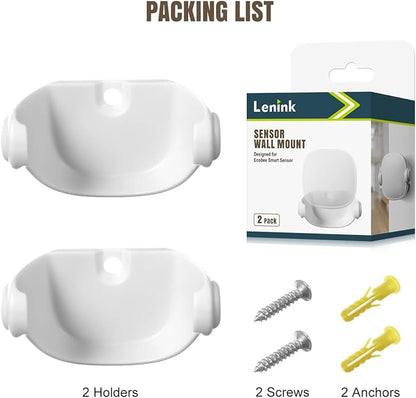 Lenink Wall Mount Compatible with Ecobee Smart Sensor, 2 Pack Smart Sensor Wall Holder Replacement Intelligent Robot Model, Not Suitable for 2nd Generation (White)
