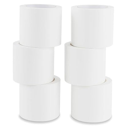 Lichamp 6 Rolls Vinyl Tape, Premium Safety Marking and Traffic Floor Marking Tape, Bundling, Social Distancing, 4 Inch x 36 Yards per Roll, 216 Total Yards, White