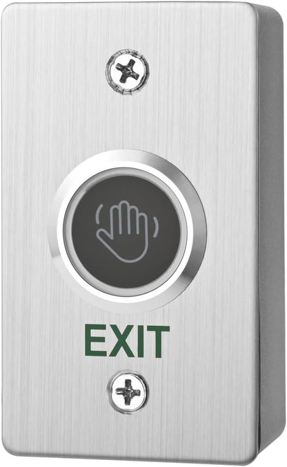Infrared Sensor Exit Button with Back Box IR Touchless Door Release 304 Stainless Steel IP67 Waterproof with LED Indicator for Access Control Systems