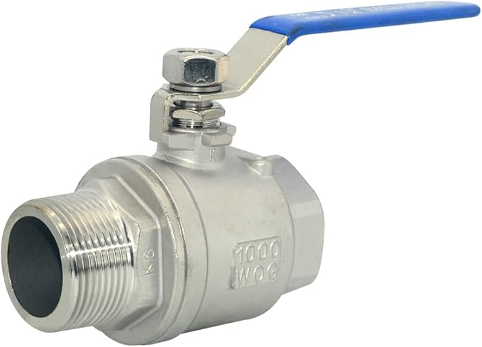 DAN SPEED 1-1/4 Inch Male x Female NPT Ball Valve S304 Stainless Steel,Full Port Heavy Duty for Water, Oil, and Gas,1000WOG (1-1/4 inch)