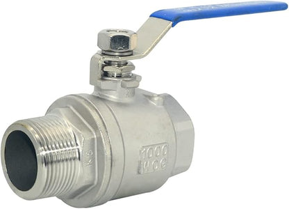 DAN SPEED 1-1/4 Inch Male x Female NPT Ball Valve S304 Stainless Steel,Full Port Heavy Duty for Water, Oil, and Gas,1000WOG (1-1/4 inch)