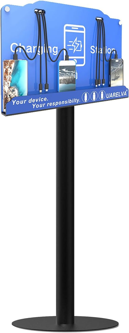 Floor Stand Cell Phone Charging Station for Multiple Device | 8 Charging Ports Charger Station | Compatible with Smartphone Tablets | Applicated for Library, School, Hotel, Shopping Malls, Airport