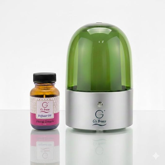 G’s Breeze Smart Diffuser with Refill – Bluetooth & Wi-Fi App Control, Gradient LED Lighting, Adjustable Scent Intensity, Low Noise, 24 Hour, Aromatherapy Diffuser for Home & Office - Floral Dream