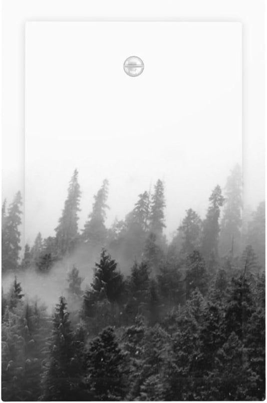 Light Switch Cover Plate Fores Black White Landscape Misty Woods 1 Gang No Device Blank Electrical Wall Plates Faceplate Decorative Switch Plate For Farmhouse Cabin Decor