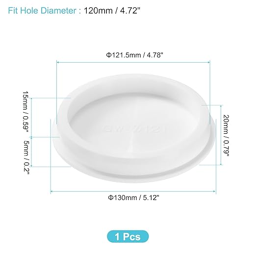 uxcell 1Pcs Silicone Hole Plug, Waterproof Round Rubber Stoppers Bottle Seal Plugs Tube Pipe End Caps for 120mm/4.72" Hole for Bathtub Bottle, White