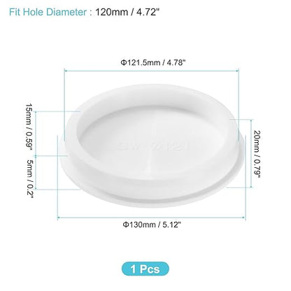 uxcell 1Pcs Silicone Hole Plug, Waterproof Round Rubber Stoppers Bottle Seal Plugs Tube Pipe End Caps for 120mm/4.72" Hole for Bathtub Bottle, White