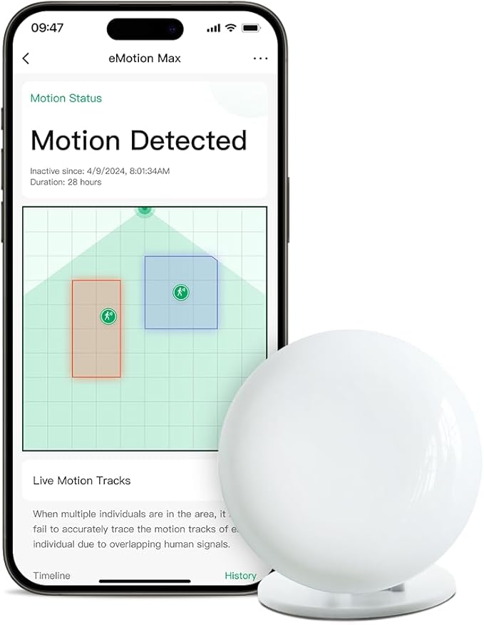 Emotion Max Presence Sensor, 60GHz mmWave Radar WiFi Smart Motion Sensor, IR Blaster, Light Sensor, Motion2MQTT Home Assistant, Compatible with Alexa and Google Home
