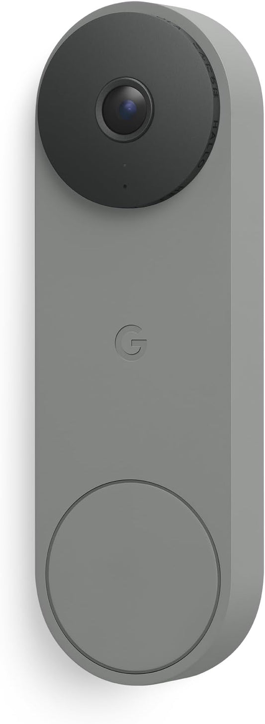 Google Nest Doorbell (Wired, 3rd Gen) - 2K Video and Gemini, Live View, Night Vision, 2-Way Audio - Works with Google Home - 2025 Model - Hazel