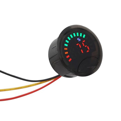 Battery Meter with LED Display, DC 7-100V Voltage Capacity Tester, 12V Digital Round Battery Monitor for Car, Golf Cart, RV, Truck, Boat, Motorcycle, Small Size