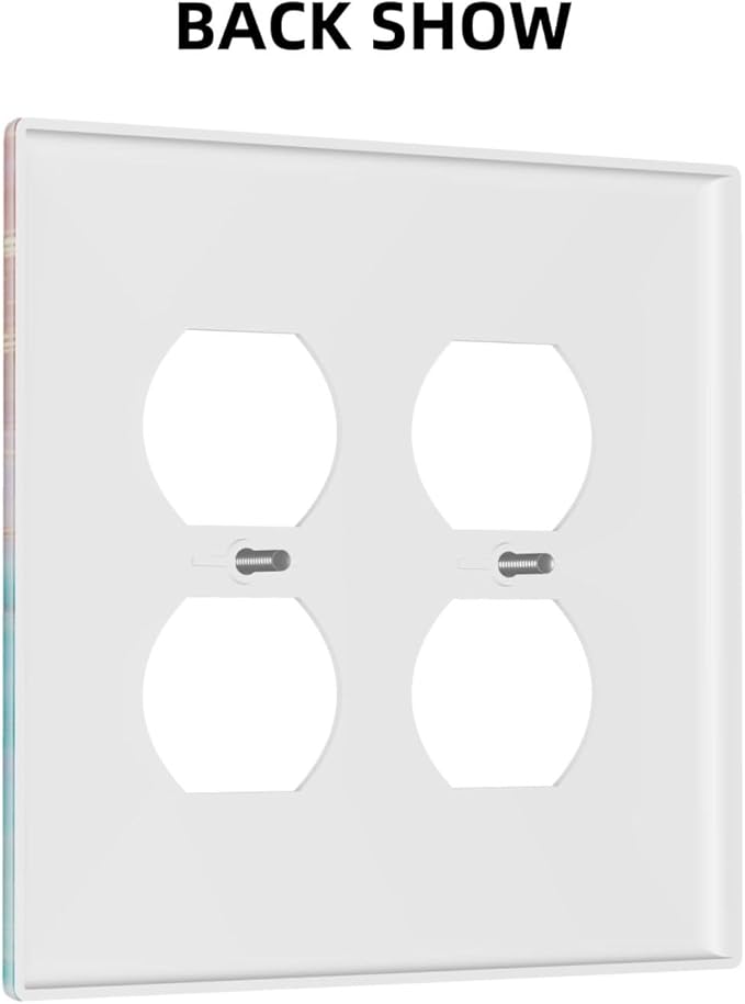 Colorful Marble Butterfly Gold Glitter Abstract Print Outlet Covers 2 Gang Double Duplex Decorative Light Switch Covers Electrical Wallplates Socket Faceplate for Bed Room Living Room Decor