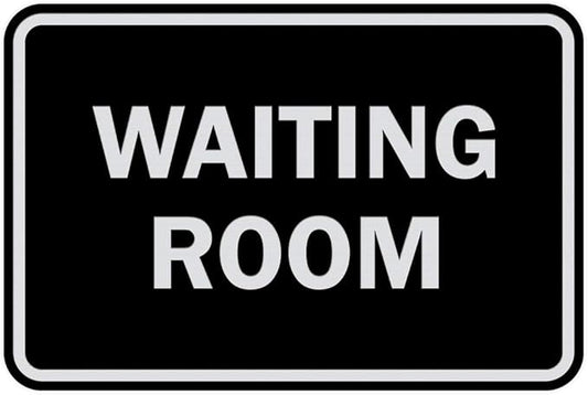 Signs ByLITA Classic Framed Waiting Room (Black/Silver) - Medium 2 Pack