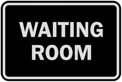 Signs ByLITA Classic Framed Waiting Room (Black/Silver) - Large 2 Pack