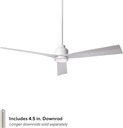 Clean Indoor/Outdoor 3-Blade Smart Compatible Ceiling Fan 52in Matte White with 3000K LED Light Kit and Remote Control with Wall Cradle. Works with iOS/Android, Alexa, and Google Assistant.