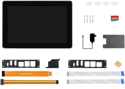 Industrial HMI All-in-one 8inch Touch Display Compatible with Raspberry Pi (Not Included), Supports Dual 4K HDMI Output, 10-Point Touch, Aluminum Alloy Case (RPI-HMI-080D-ACCE)