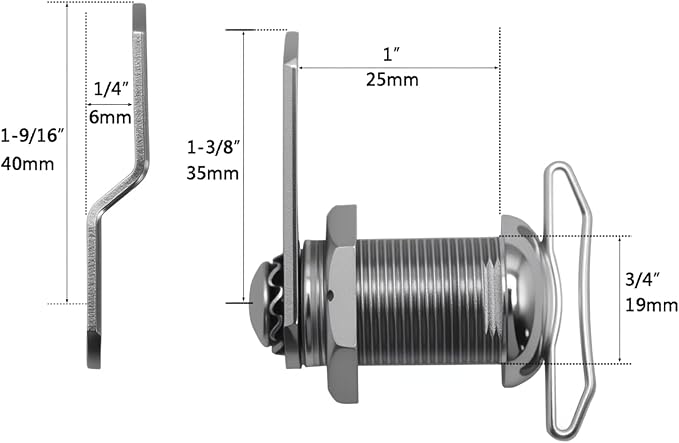1" Thumb Operated Offset Cam Lock, RV Compartment Latch, Non-Locking Thumb Turn, for RV Compartment Camper Storage Door (6 Pack)