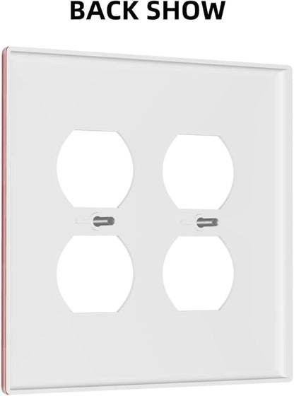 Decorative Outlet Covers Artistic Red Fire Alarm Motifs 2 Gang Wall Plate Cover Double Duplex Receptacle Two Switch Light Switch Cover Plate Jumbo Dual Faceplate for Home Decor