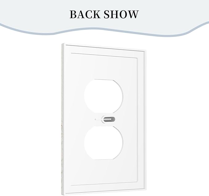 Decorative Outlet Covers Rustic Blue Flower Floral Gold Leaf 1 Gang Duplex Light Switch Cover Plate Unique Wall Plates for Electrical Outlets Switch Plate Covers for Bedroom Home Decor
