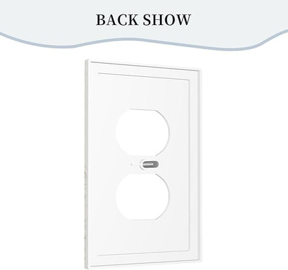 Decorative Outlet Covers Rustic Blue Flower Floral Gold Leaf 1 Gang Duplex Light Switch Cover Plate Unique Wall Plates for Electrical Outlets Switch Plate Covers for Bedroom Home Decor