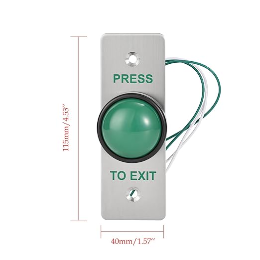 Push to Exit Button for Door Access Control Big Press Button IP68 Waterproof 304 Stainless Steel Shell NO/COM Output