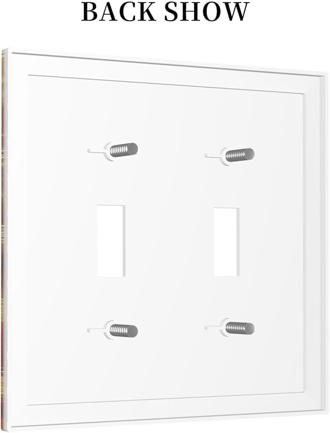 Decorative Light Switch Cover Plate Golden Leaf Red Peony Flowers Floral 2 Gang Wall Plate Oversized Double Toggle Two Switch Wall Cover Plate Dual Device Faceplate