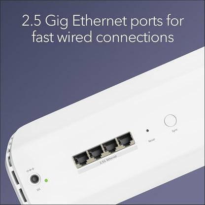 NETGEAR Orbi 870 Series (RBE870) Tri-Band WiFi 7 Mesh Add-on Satellite – Works with Orbi RBE872 and RBE873 – Security Features, Adds Coverage Up to 3,000 Sq. Ft. - BE21000 802.11be (Up to 21 Gbps)