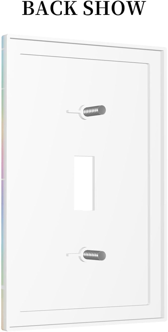 Decorative Light Switch Cover Plate Pink Blue Purple Iridescent Rainbow 1 Gang Single Toggle Wall Plates for Electrical Outlet Covers Switch Plate Covers Faceplate for Bedroom Home Decor