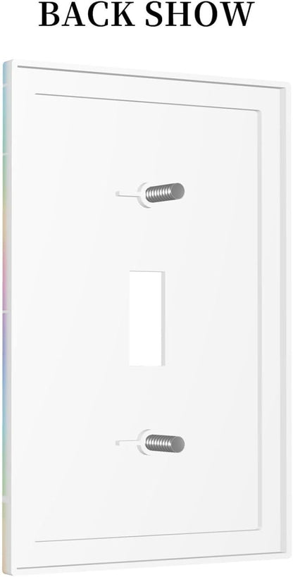 Decorative Light Switch Cover Plate Pink Blue Purple Iridescent Rainbow 1 Gang Single Toggle Wall Plates for Electrical Outlet Covers Switch Plate Covers Faceplate for Bedroom Home Decor