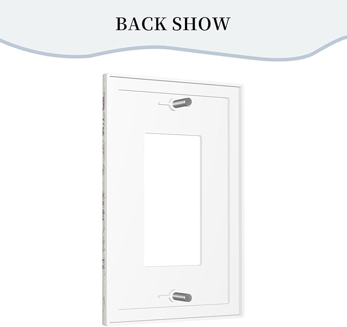 Beige Background Boho Flowers Plant Leaf 1 Gang Rocker Light Switch Covers Single Decora Outlet Wall Plate Decorative Switchplate Faceplate GFCI for Country Bathroom Bedroom Decor