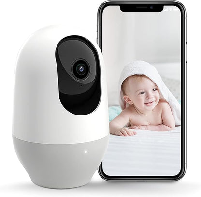 Nooie Baby Monitor, WiFi Pet Camera Indoor, 360-degree Wireless IP Camera, 1080P Home Security Camera, Motion Tracking, Super IR Night Vision, Works with Alexa, Two-Way Audio, Motion & Sound Detection