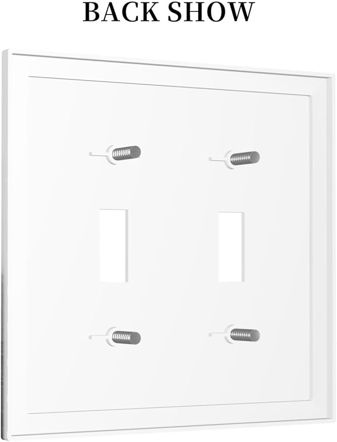 Decorative Switch Plates Fores Black White Landscape Misty Woods 2 Gang Double Toggle Outlet Light Switch Cover Wall Plate Electrical Faceplate For Farmhouse Cabin Decor
