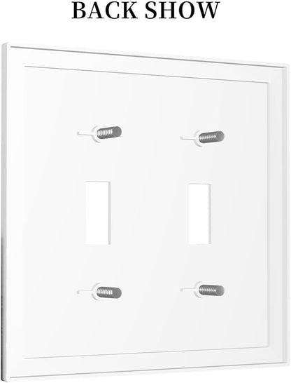 Decorative Switch Plates Fores Black White Landscape Misty Woods 2 Gang Double Toggle Outlet Light Switch Cover Wall Plate Electrical Faceplate For Farmhouse Cabin Decor