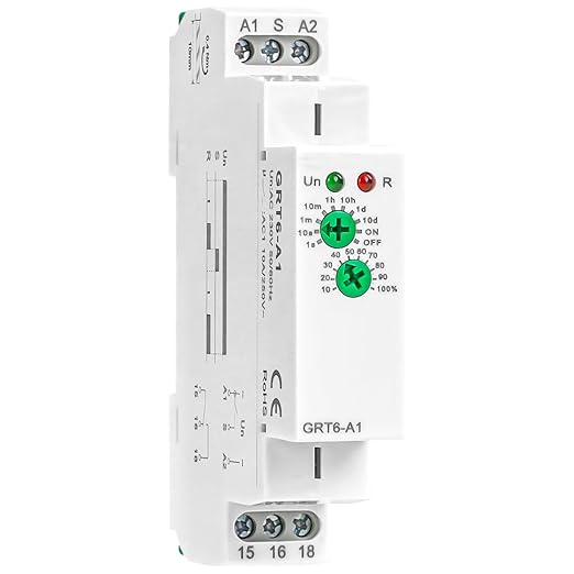 Delay ON Time Relay, GRT6 A1 230V 10A Time Delay Relay Module, Delay Timer Switch 10A AC230V Adjustable Delay Timer Switch in Din Rail