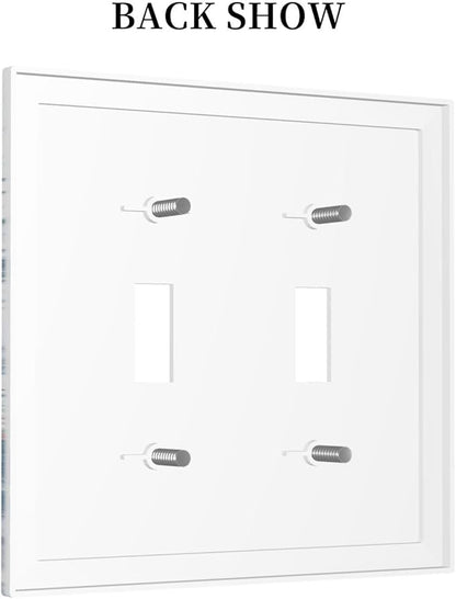 Decorative Switch Plates Ocean Coral Seahorse Seashell Starfish 2 Gang Double Toggle Outlet Light Switch Cover Wall Plate Electrical Faceplate For Bathroom Home Decor