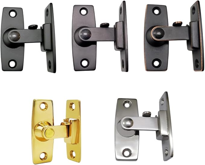 QCAA 2.5" Heavy Forged Solid Brass Door Latch, 90 Degree Right Angle Door Latch Buckle for Doors & Windows, US10B ORB Oil-Rubbed Bronze, 2Pack, Made in Taiwan