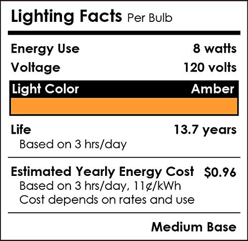 Sunlite 40241 LED PAR30 Short Neck Colored Recessed Light Bulb, 8 Watt (75W Equivalent), Medium (E26) Base, Floodlight, ETL Listed, Amber, 3 Count