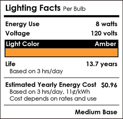 Sunlite 40241 LED PAR30 Short Neck Colored Recessed Light Bulb, 8 Watt (75W Equivalent), Medium (E26) Base, Floodlight, ETL Listed, Amber, 3 Count