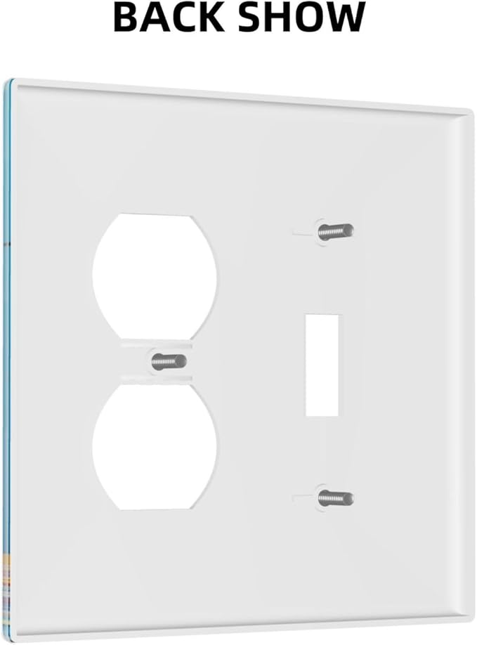 Decorative Outlet Covers Colorful Paint Splatters Blue Wood Plank 2 Gang Wall Plate Cover Single Toggle Duplex Combo Two Switch Light Switch Cover Plate Jumbo Faceplate