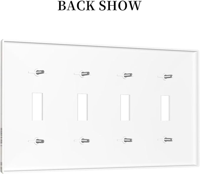Light Switch Covers Mushroom Forest Butterfly Wild Flower Quad Toggle Electrical Faceplate 4 Gang Wall Plate Decorative Switch Plates For Bed Room Living Room Decor