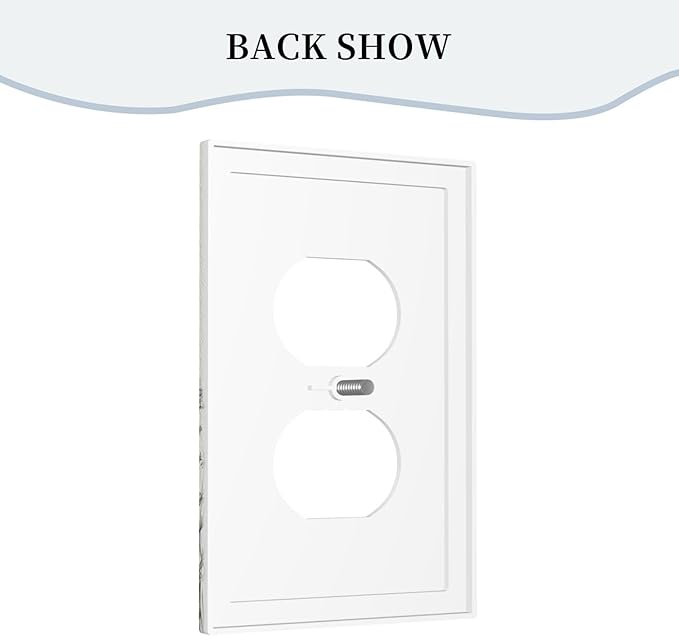 Personalized Wall Plate Decorative Light Switch Cover Black and Beige Garden Plants Flowers Single Duplex Switchplate 1 Gang Outlet Plate Decora Light Switch Plate for Home Office Decor