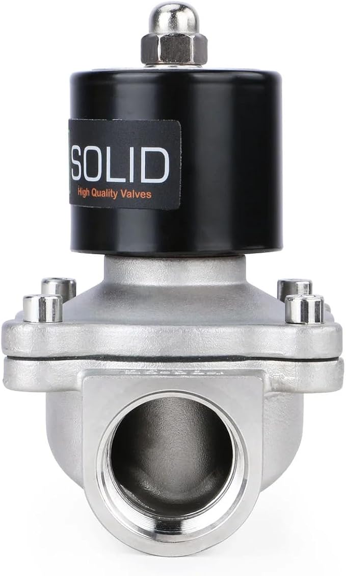U.S. Solid 1 inch Stainless Steel Electric Solenoid Valve 110VAC Normally Closed Air Water