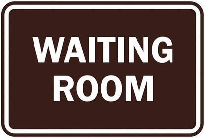 Signs ByLITA Classic Framed Waiting Room (Dark Brown) - Large 2 Pack